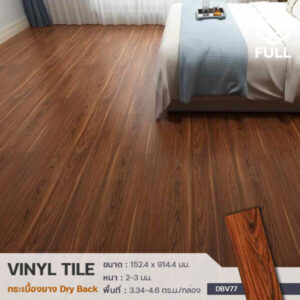 กระเบื้องยางไวนิล Dry Back ทนรอยขีดข่วน ติดตั้งง่าย PVC Dry Back Vinyl Tiles Wooden Laminate Flooring FULL-VTNG07