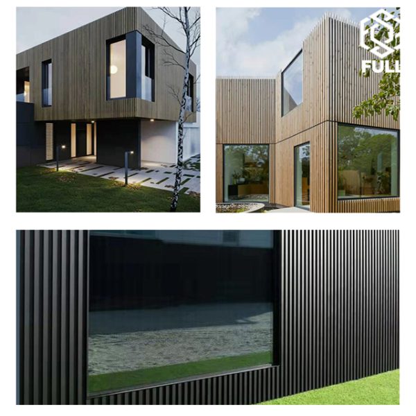 ไม้ผนังตกแต่งอาคาร แผ่นไม้เทียมลายไม้ Wall Cladding PVC Wall Panel WPC Outdoor FULL-WBO-105